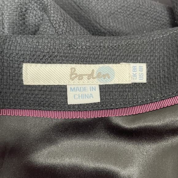 Boden Dress Womens 4 Black Sheath Short Sleeve Structured Work Office Cotton - Picture 3 of 8